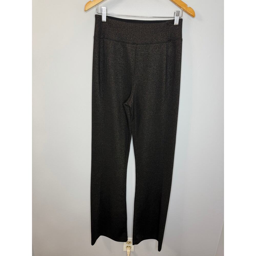 SPANX Women Air-essentials Shine Wide Leg Pant Stretch Black Gunmetal Shimmer M - Picture 12 of 12